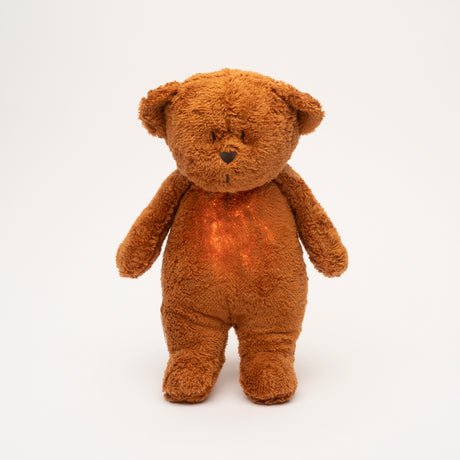 Moonie 2.0 migdukas Organic Humming Bear - Caramel su garso įrašymo funkcija