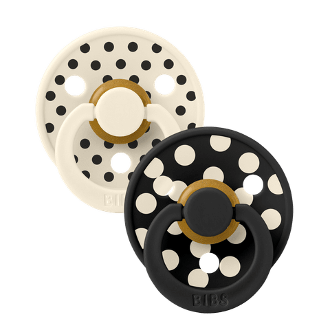BIBS Studio Collection Polka Dots čiulptukų rinkinys 1 dydis (0 - 6 mėn.) Ivory / Black