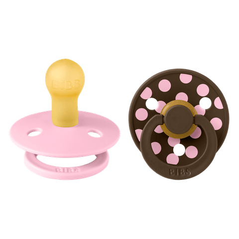 BIBS Studio Collection Polka Dots čiulptukų rinkinys 2 dydis (6 - 18 mėn.) Baby Pink / Mocha