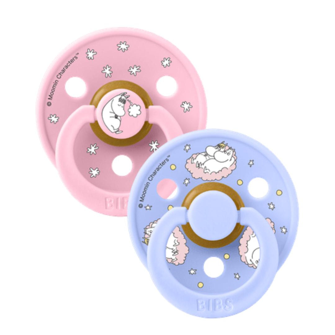 BIBS x MOOMIN čiulptukų rinkinys 1 dydis (0 - 6 mėn.) Dreaming baby pink mix
