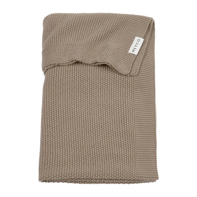 Meyco Baby megztas medvilninis pledas Mini Relief, 75 × 100 cm, 1.0 TOG, Dark Taupe
