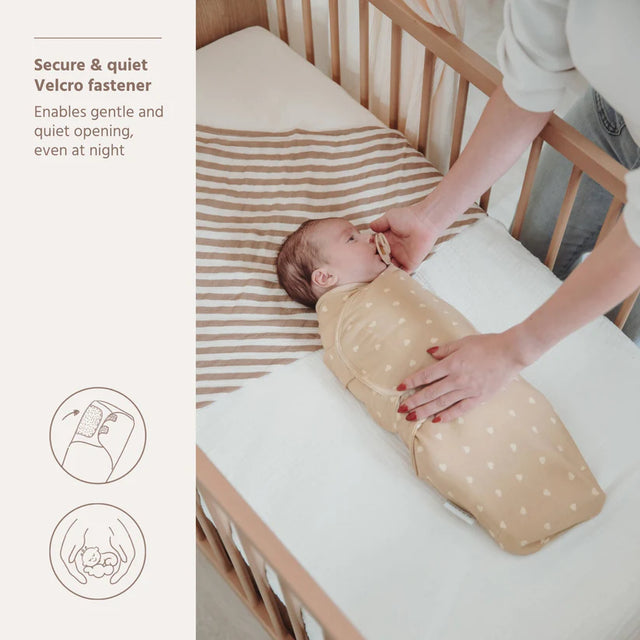 Meyco Baby kūdikio vystymo miegmaišis 0–3 mėn., Sweet Heart Sand/Soft – TOG 1.0