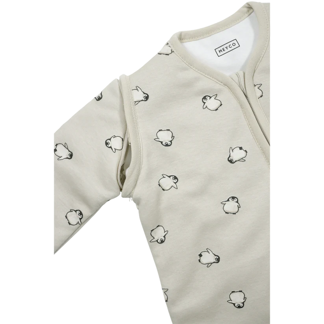 Meyco Baby kūdikio miegmaišis su nusegamomis rankovėmis Penguin Soft Sand, TOG 2.5
