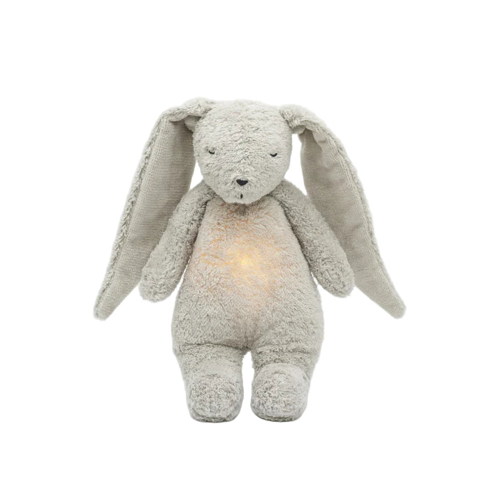 Moonie 2.0 migdukas Organic Humming Bunny - Grey su garso įrašymo funkcija