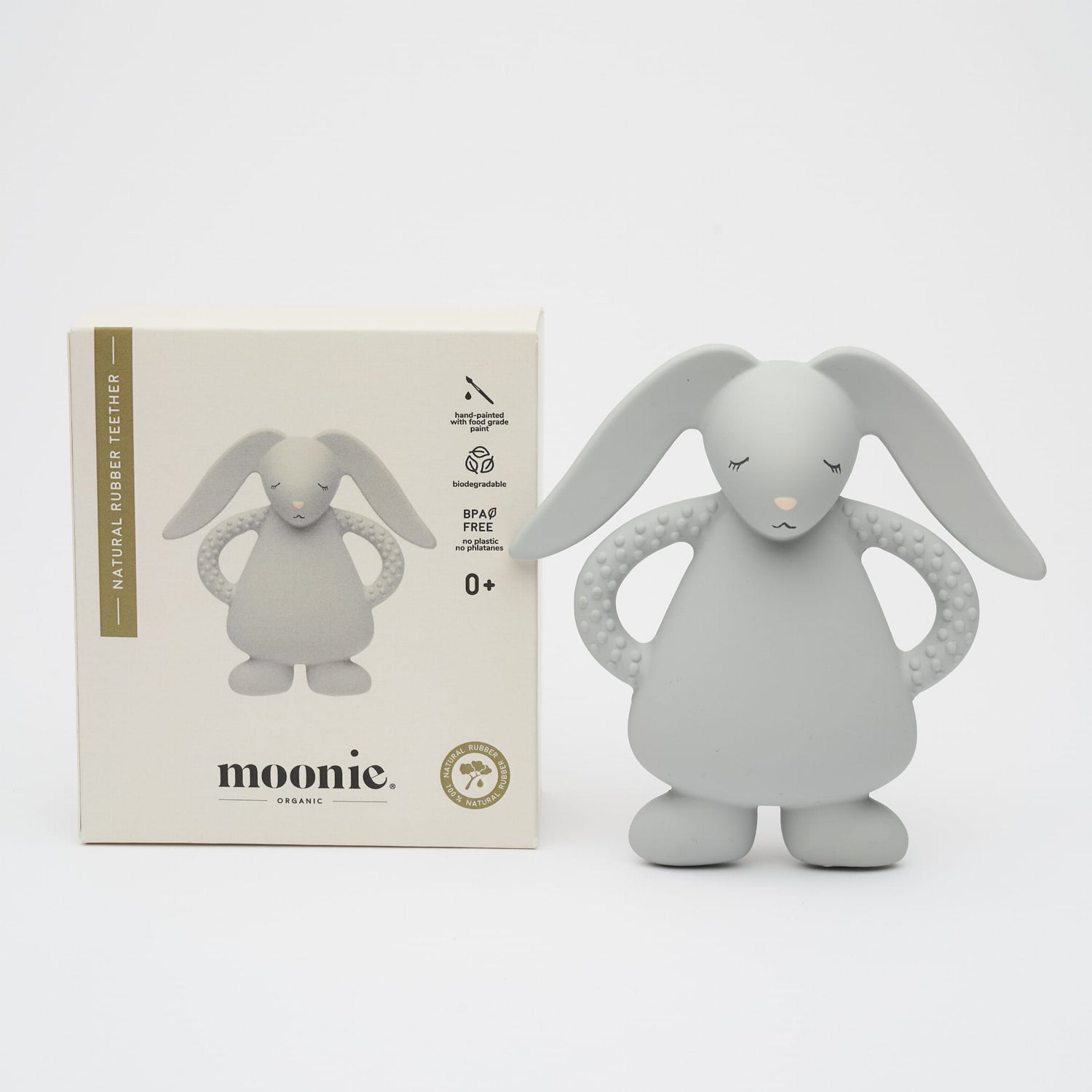 Moonie natūralaus kaučiuko kramtukas Bunny - Silver