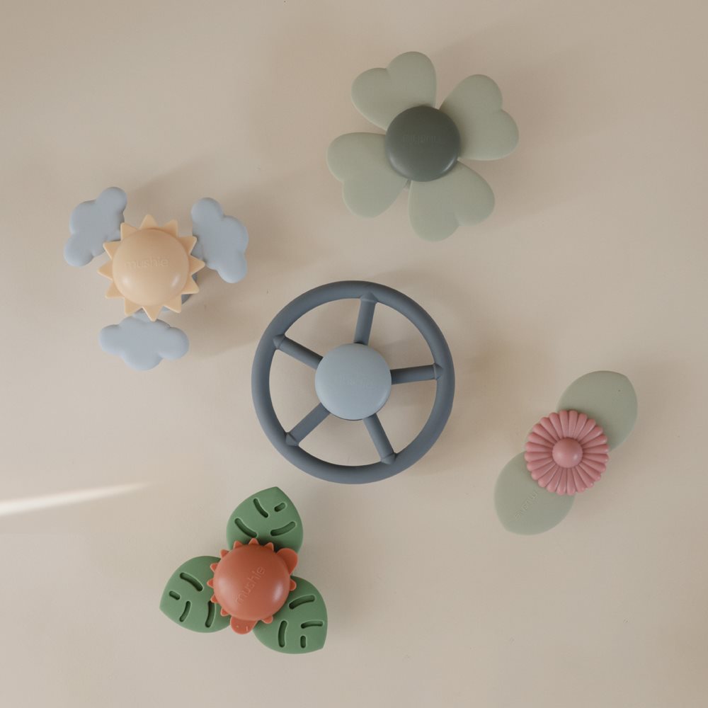 Mushie prilimpantis sukamasis žaislas (spinner) Lucky