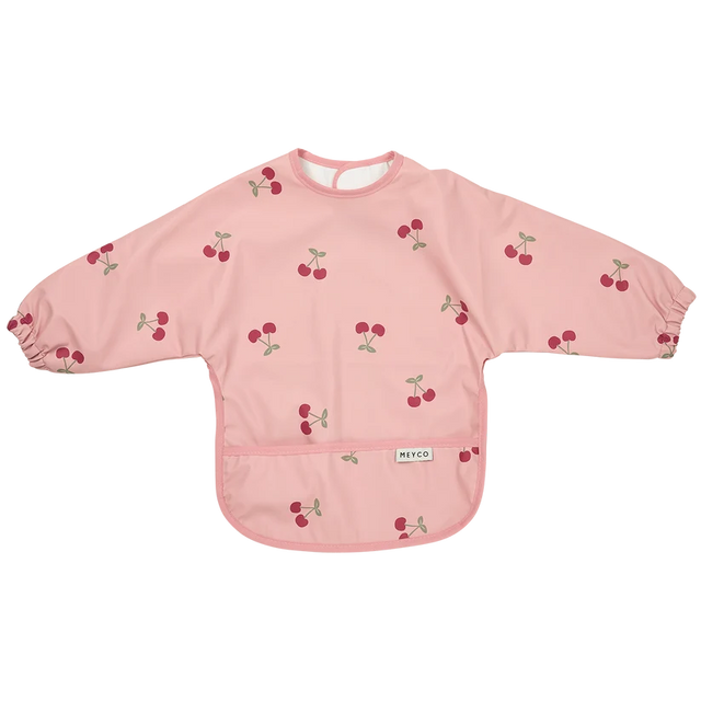 Meyco Baby neperšlampamas seilinukas su rankovėmis 6–24 mėn., Cherry Soft Rose