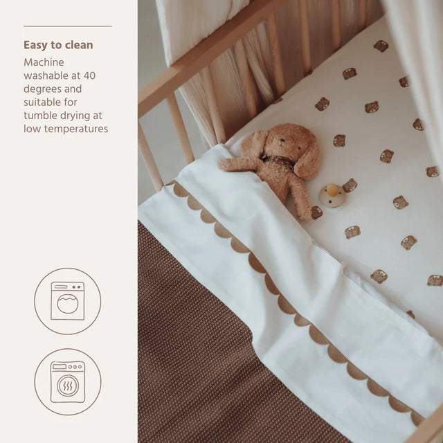 Meyco Baby medvilninė jersey paklodė su guma 60 × 120 cm, Bear Multicolor