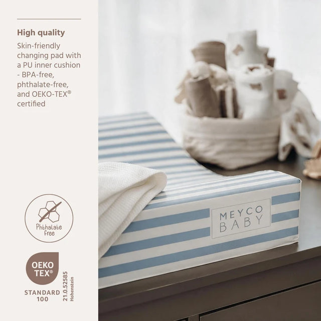 Meyco Baby vystymo lenta Fat Stripe Jeans Blue, 50 × 70 cm