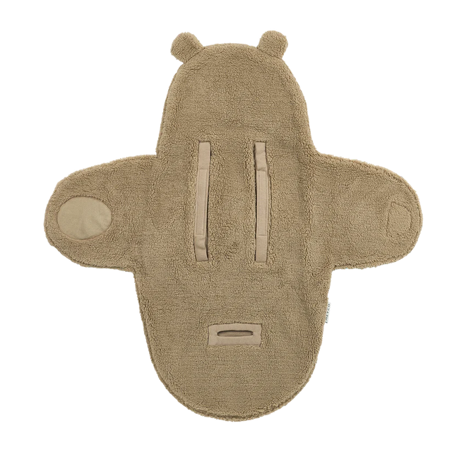 Meyco Baby Teddy automobilinės kėdutės vokelis kūdikiui Bear Warm Brown