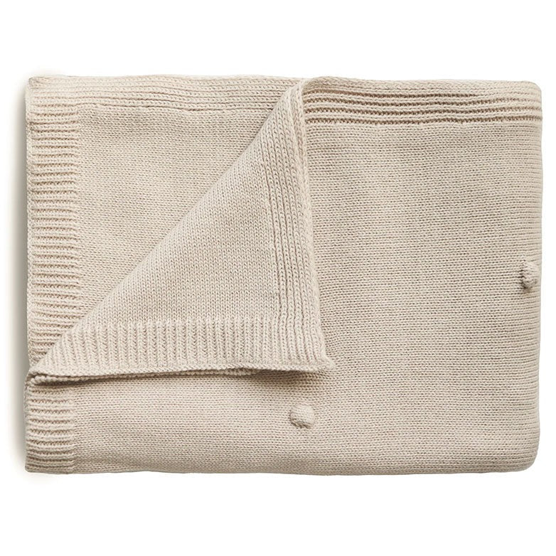 Mushie megztas pledas Textured Dots Baby Blanket (Off White Melange)