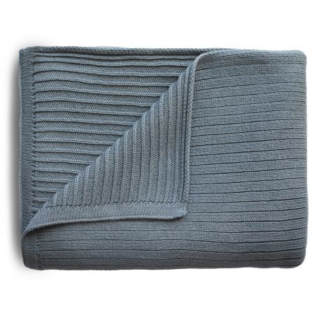 Mushie megztas pledas Ribbed Smoke