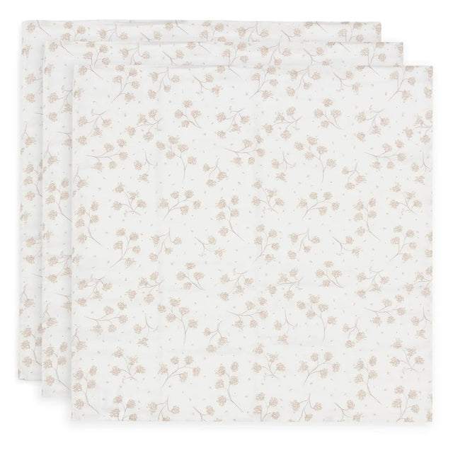 Jollein muslino vystyklai Leafy Dreams 70x70 cm, 3 vnt.