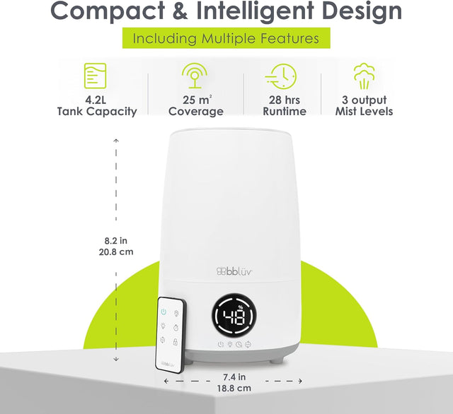 BBLUV Umid 4 vienā ultraskaņas gaisa mitrinātājs un gaisa attīrītājs