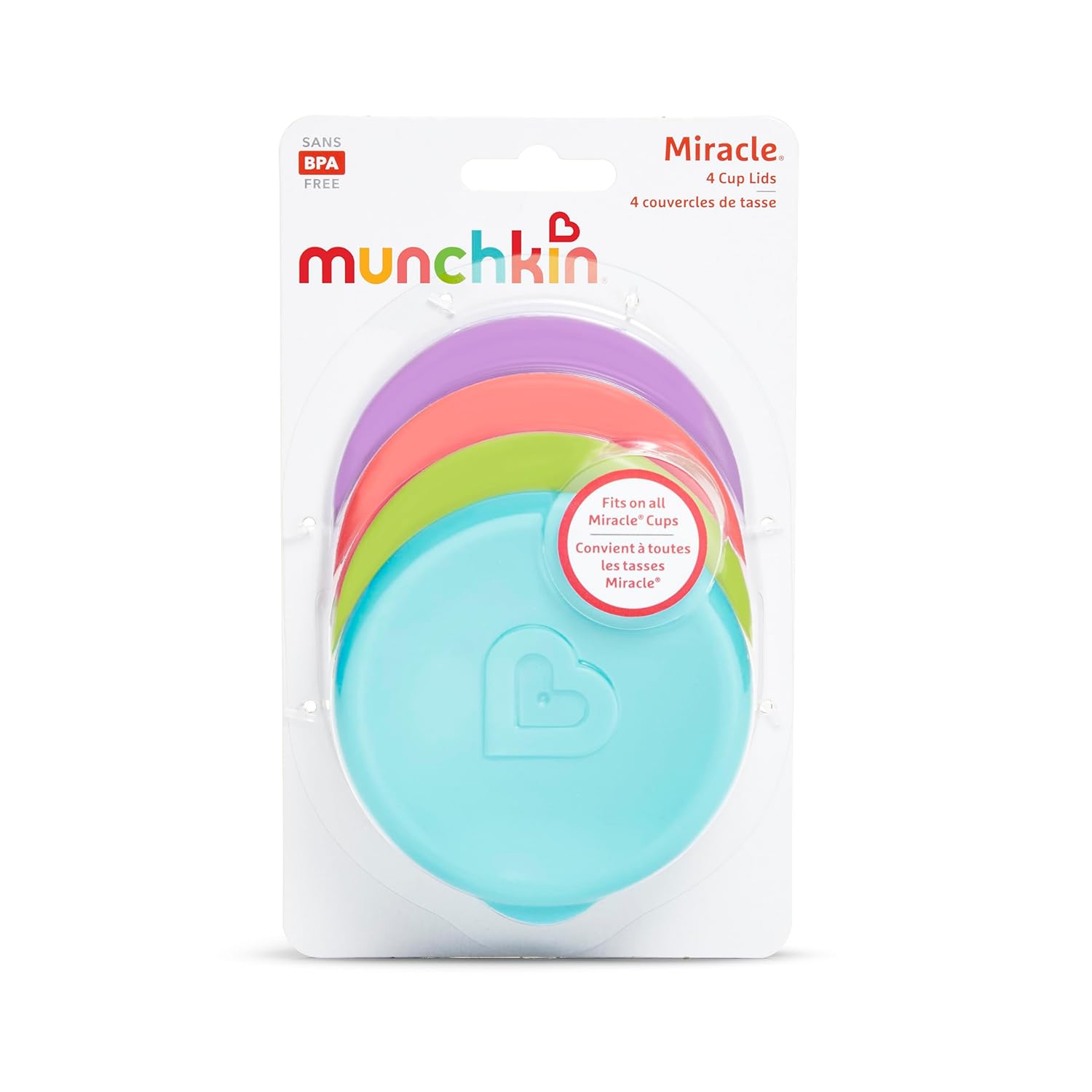 Munchkin mokymosi puodelių - gertuvių Miracle 360 dangteliai (daug spalvų)