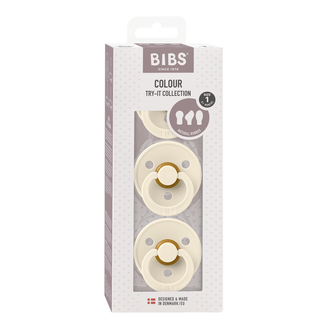BIBS čiulptukų rinkinys Colour Try-it 3 vnt. Ivory