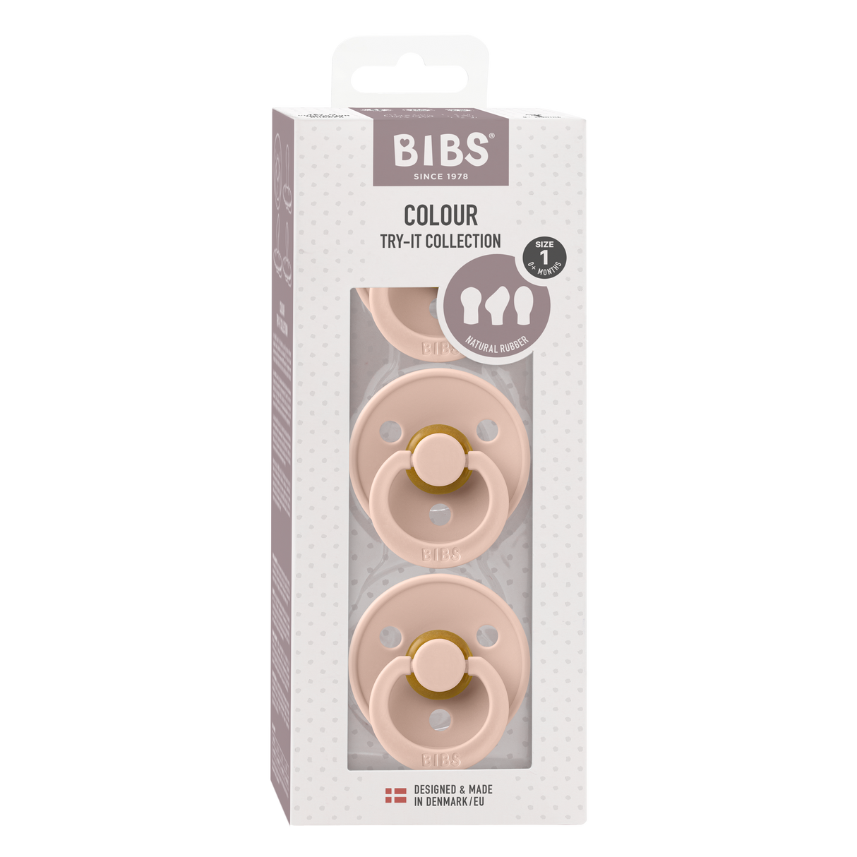 BIBS čiulptukų rinkinys Colour Try-it 3 vnt. Blush