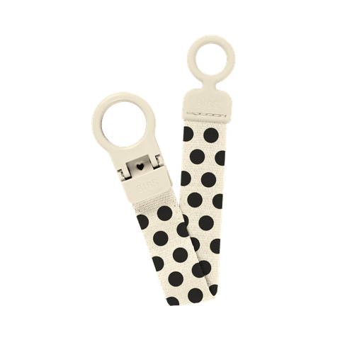 BIBS čiulptuko laikiklis Polka Dot - Ivory / Black