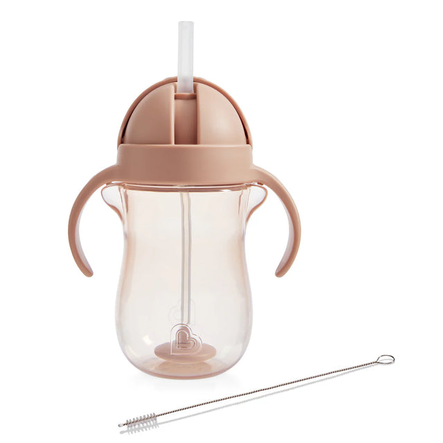 Munchkin gertuvė su šiaudeliu Any Angle™ Weighted Straw Dog Cup, 296 ml, Beige