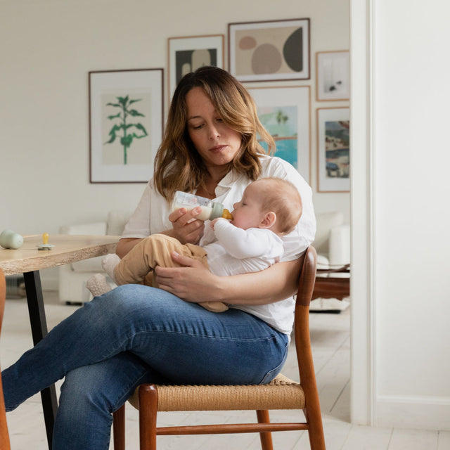 BIBS stiklinis buteliukas nuo dieglių 120 ml (Baby Blue) pilnas komplektas