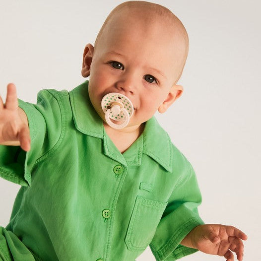 BIBS Studio Collection Polka Dots čiulptukų rinkinys 2 dydis (6 - 18 mėn.) Petal / Cactus