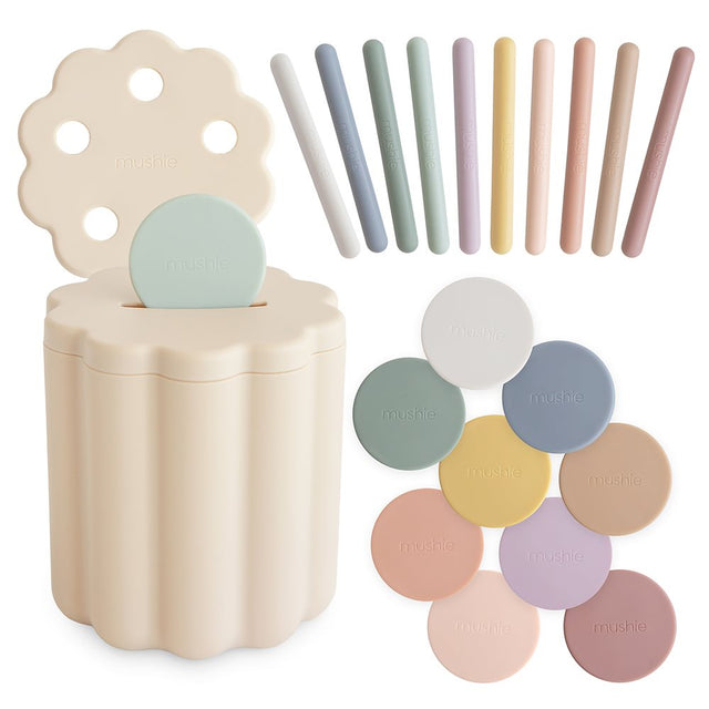 Mushie lavinamasis rūšiavimo žaislas Coin & Tube Sorting Set