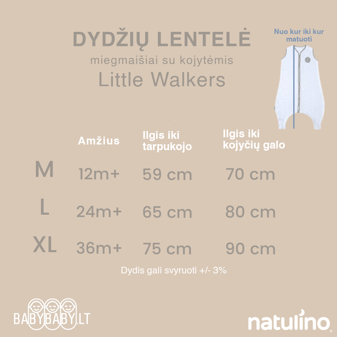 Natulino NATURALS LITTLE WALKERS™ viensluoksnis kūdikio miegmaišis GOT