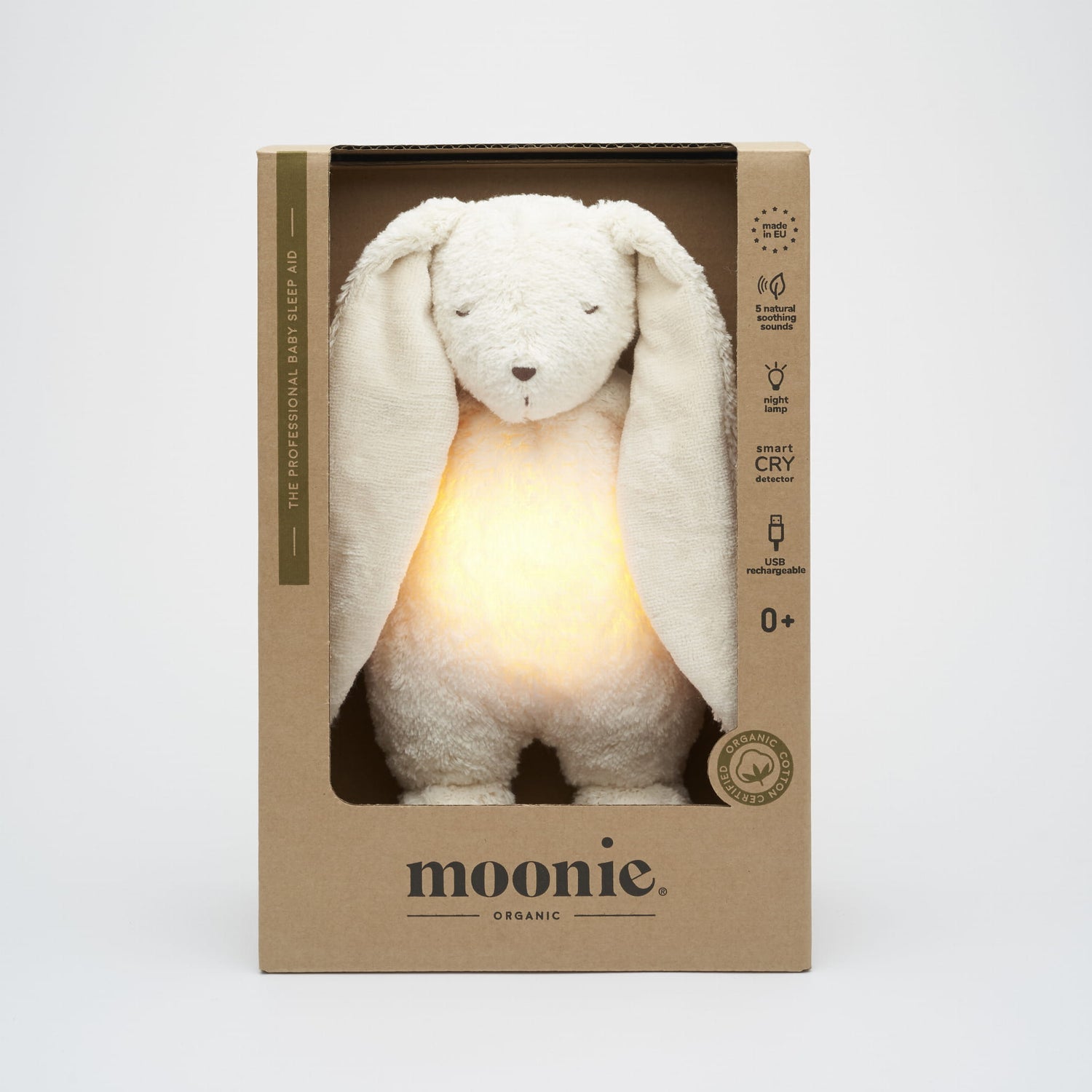 Moonie 2.0 migdukas Organic Humming Bunny - Polar su garso įrašymo funkcija