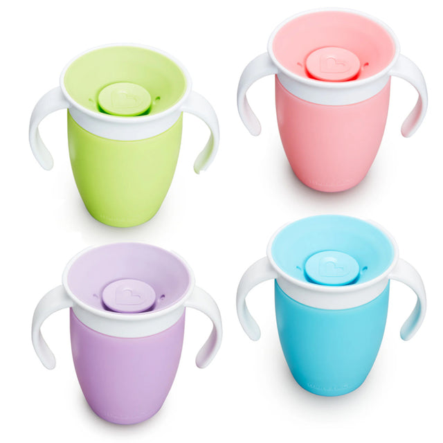 Munchkin Miracle 360 mokymosi puodelis neišsiliejanti gertuvė (daug spalvų)