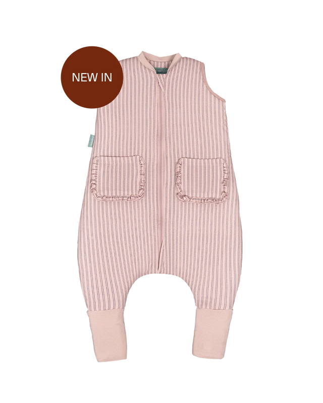 Molis&Co pižama - miegmaišis su kojytėmis ir atverčiamomis kojinėmis TOG 2.5 Navy and Pink Stripes