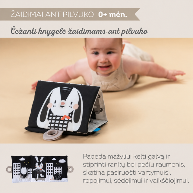 Taf Toys Black & White Newborn Kit sensorinis rinkinys naujagimiui, 10 dalių