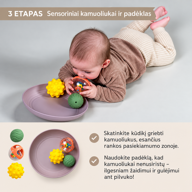 Taf Toys Tummy Time Essentials Kit lavinamasis rinkinys gulėjimui ant pilvuko, 7 dalių