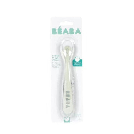 BEABA pradinio maitinimo silikoninis šaukštelis Misty Green, 4+ mėn.
