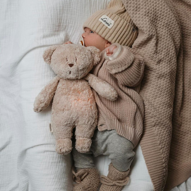 Moonie 2.0 migdukas Organic Humming Bear - Sand su garso įrašymo funkcija