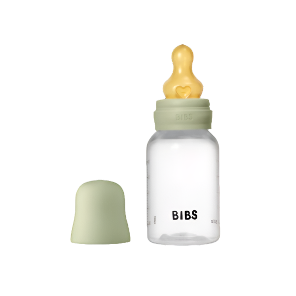 BIBS plastikinis buteliukas nuo dieglių 150 ml (Sage) pilnas komplektas
