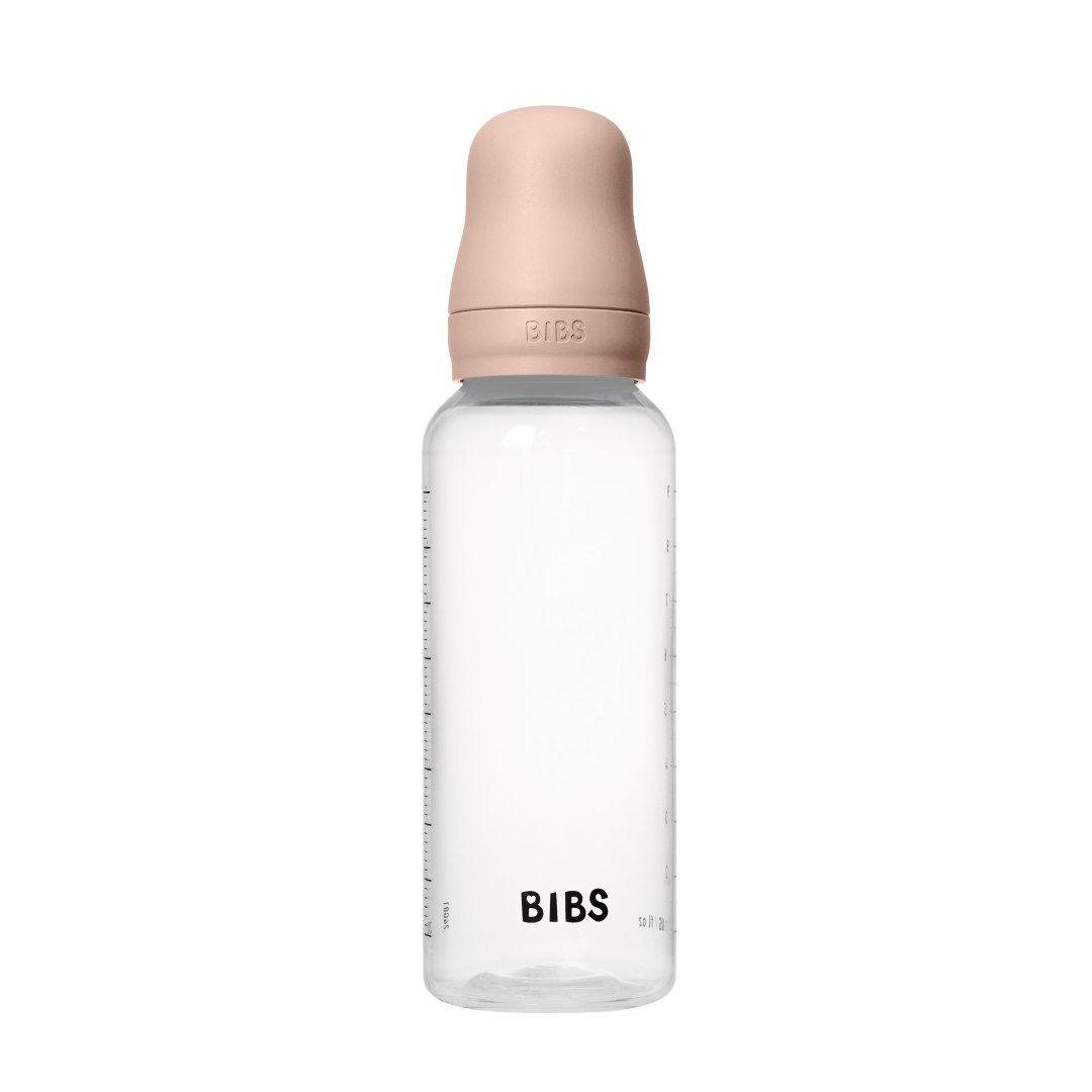 BIBS plastikinis buteliukas nuo dieglių 270 ml (Blush) pilnas komplektas