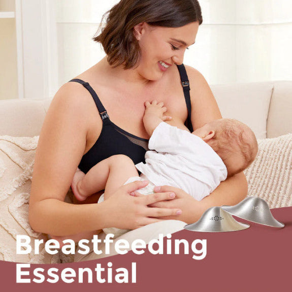 Momcozy 999 sidabriniai spenelių gaubteliai 55 mm, 2 vnt., L dydis