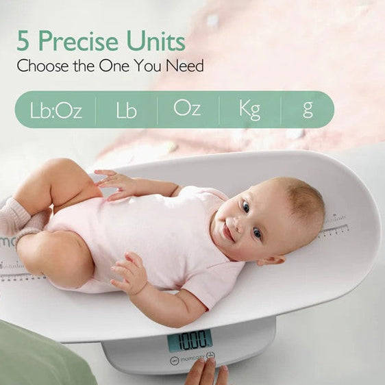 Momcozy daugiafunkcinės elektrinės kūdikių svarstyklės 2in1 su ūgio matavimo funkcija