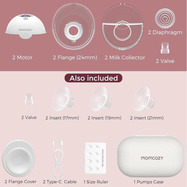 Momcozy dvigubas nešiojamas belaidis pientraukis M5, purpurinis