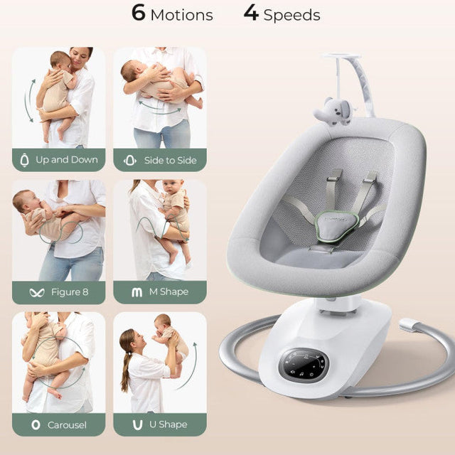 Momcozy elektrinės 3D judėjimo sūpynės kūdikiams Cocosway