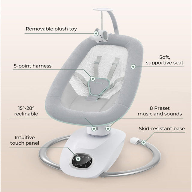 Momcozy elektrinės 3D judėjimo sūpynės kūdikiams Cocosway