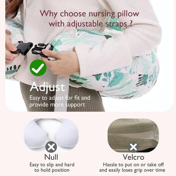 Momcozy prisitaikanti maitinimo pagalvė, green leaves