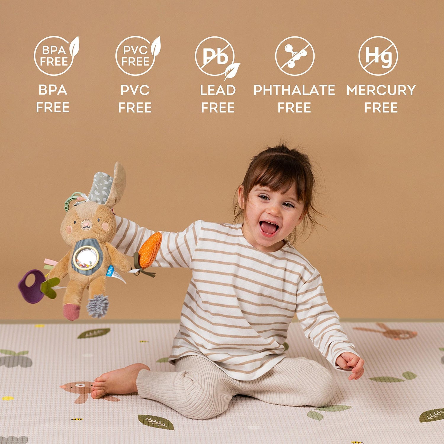 Taf Toys dvipusis vandeniui atsparus putų kilimėlis Roll & Play, 130×200