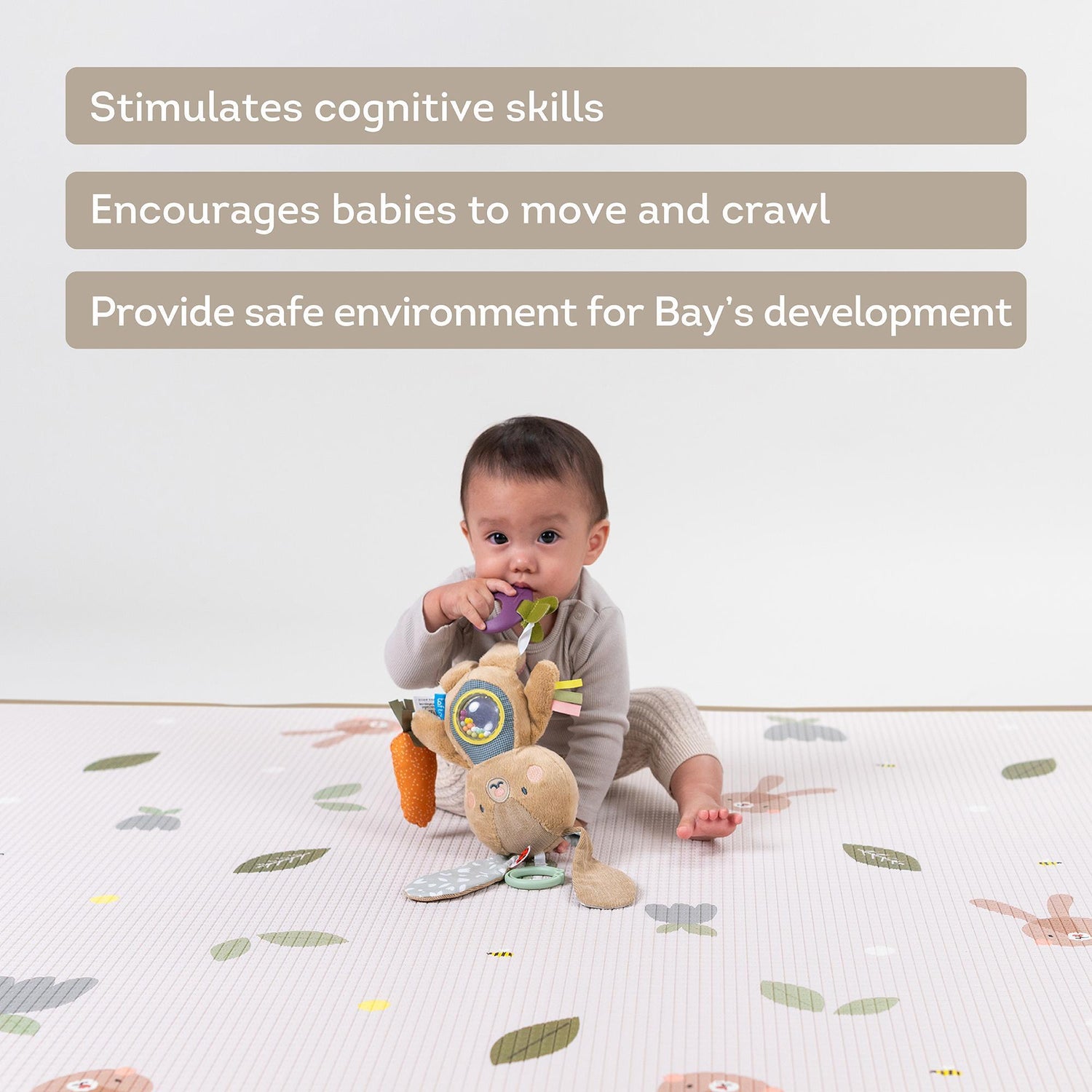 Taf Toys dvipusis vandeniui atsparus putų kilimėlis Roll & Play, 130×200