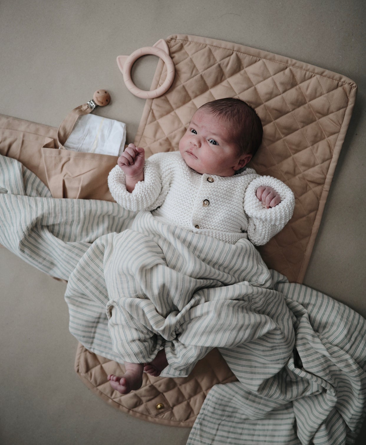 Mushie muslino vystyklas iš organinės medvilnės Blue Stripe