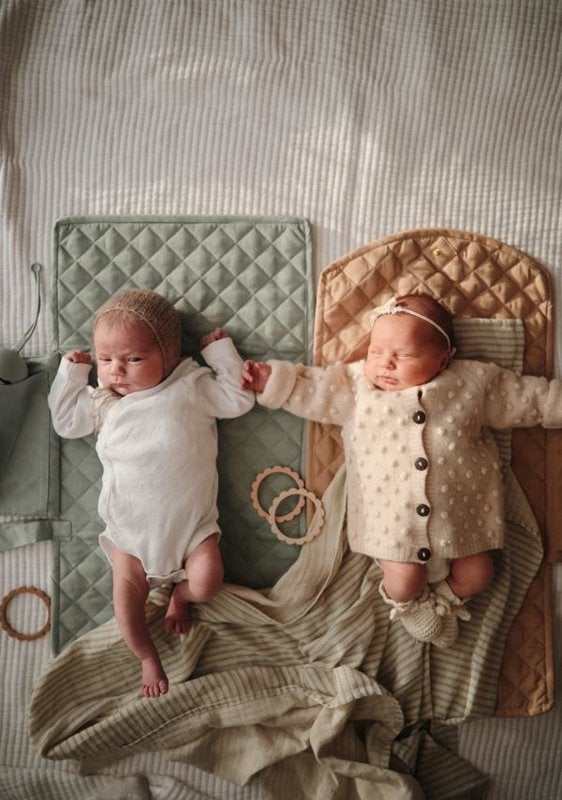 Mushie muslino vystyklas iš organinės medvilnės Caramel Polka Dots