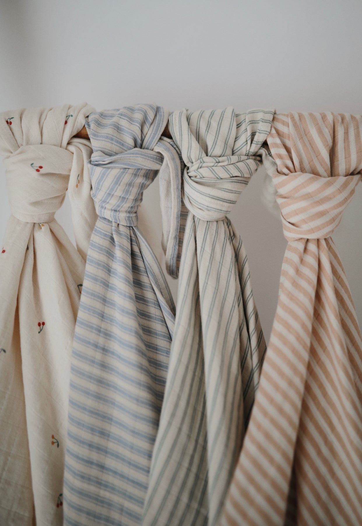 Mushie muslino vystyklas iš organinės medvilnės Blue Stripe