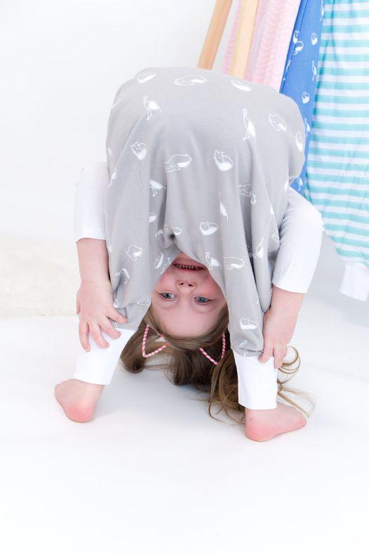 Natulino LITTLE WALKERS trisluoksnis kūdikio miegmaišis White Grey Waves & Mint