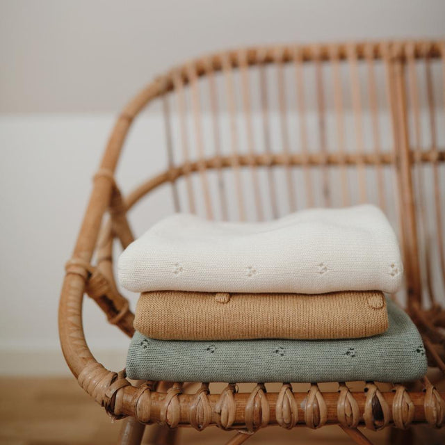 Mushie Knitted Pointelle Plaid – elevandiluu