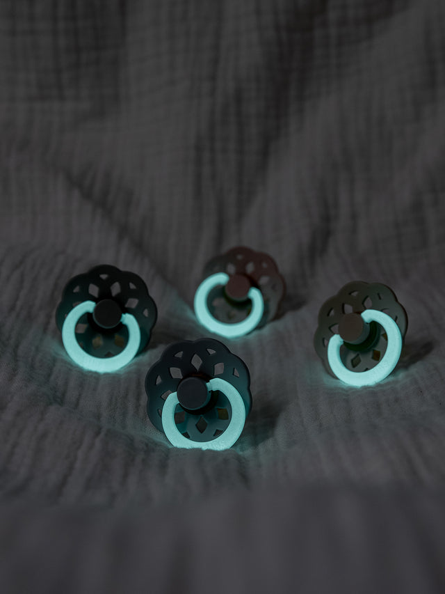 BIBS lutikomplekt suurus 1 (0-6 kuud helendav pimedas) Boheme Blush glow / Vanilla glow